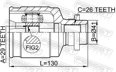 Шарнирный комплект, приводной вал 0411-CU204WD