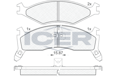 Комплект тормозных колодок, дисковый тормоз ICER 141270-205 для KIA RETONA