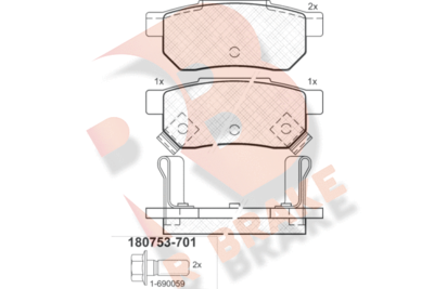 R BRAKE RB0753-701 Тормозные колодки и сигнализаторы  для ACURA INTEGRA (Акура Интегра)