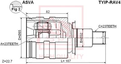 Шарнирный комплект, приводной вал ASVA TYIP-RAV4 для TOYOTA SPRINTER