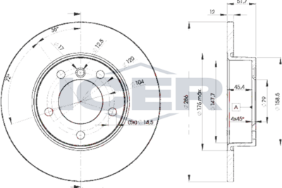 спирачен диск ICER 78BD0673-2
