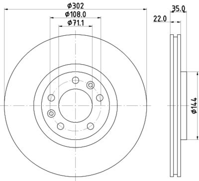 Тормозной диск HELLA 8DD 355 116-231 для CITROËN C6