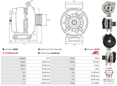 GENERATOR / ALTERNATOR AS-PL A6082 4
