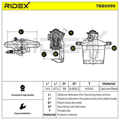спирачен апарат RIDEX 78B0099