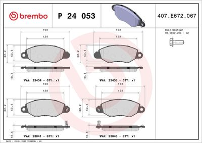 BREMBO Remblokkenset, schijfrem PRIME LINE (P 24 053)