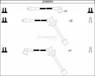 Комплект проводов зажигания NIPPARTS J5386004 для DAIHATSU CHARADE