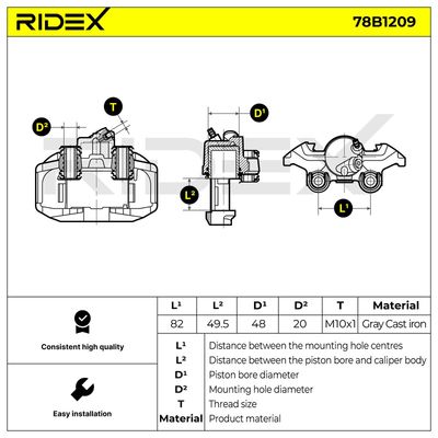 спирачен апарат RIDEX 78B1209