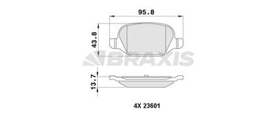 BRAXIS AA0431 Тормозные колодки и сигнализаторы для FIAT PUNTO (188_) 1.9 JTD