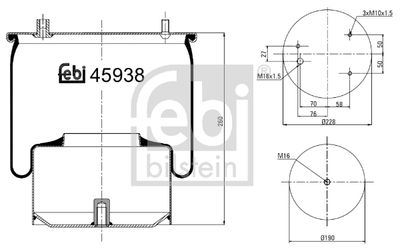 Bellow, air suspension FEBI BILSTEIN 45938