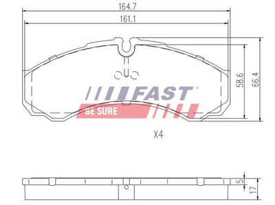 Brake pad set, disc brake