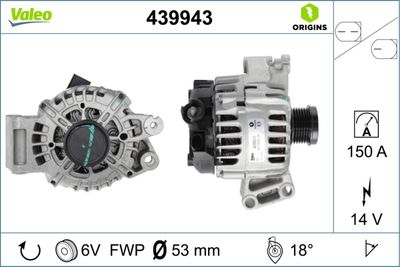 Генератор VALEO 439943 для FORD GRAND