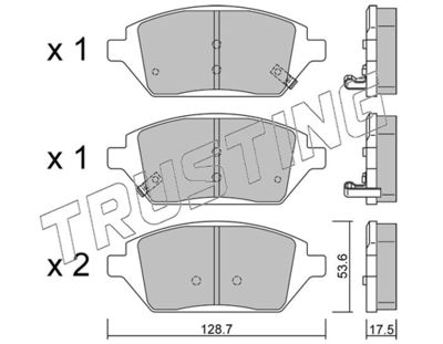 Комплект тормозных колодок, дисковый тормоз TRUSTING 1211.0 для OPEL KARL