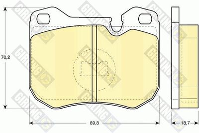 Комплект тормозных колодок, дисковый тормоз GIRLING 6103092 для PORSCHE 924