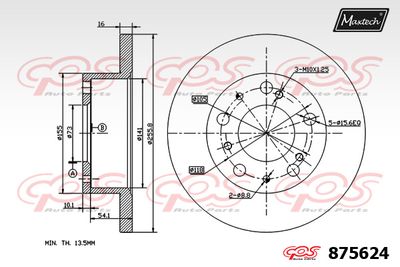 Тормозной диск MAXTECH 875624 для ALFA ROMEO 2300