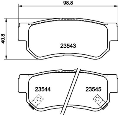 Комплект тормозных колодок, дисковый тормоз HELLA 8DB 355 027-661 для HYUNDAI MATRIX