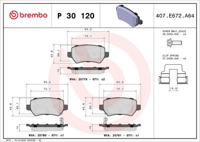 Brake Pad Set, disc brake P 30 120