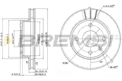 BREMSI CD6183V Тормозные диски для FORD ECONOVAN