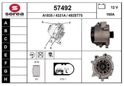 Генератор EAI 57492 для PORSCHE CAYENNE
