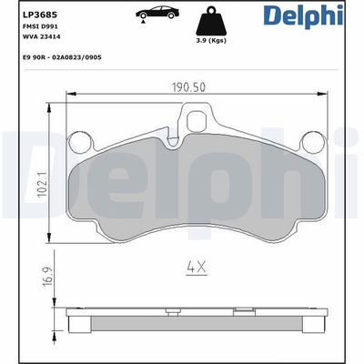 Brake Pad Set, disc brake LP3685