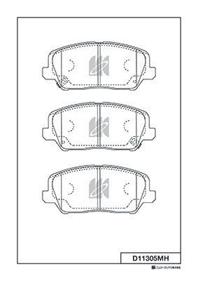 Комплект тормозных колодок, дисковый тормоз MK Kashiyama D11305MH для KIA K8