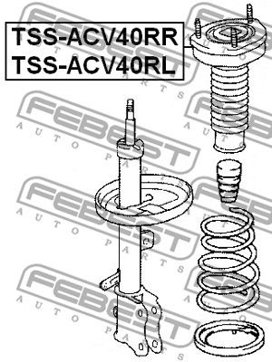TSS-ACV40RL FEBEST Опора стойки амортизатора FEBEST 
