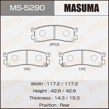 Комплект тормозных колодок MASUMA MS-5290 для MAZDA MPV
