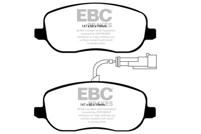 Комплект тормозных колодок, дисковый тормоз EBC Brakes DP1906 для FIAT CROMA