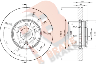 R BRAKE 78RBD26045 Тормозные диски для DAF CF FAT 460 R BRAKE 78RBD26045 Тормозные диски для DAF CF FAT 460