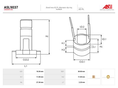 Klizni prsten, alternator AS-PL AS ASL9037