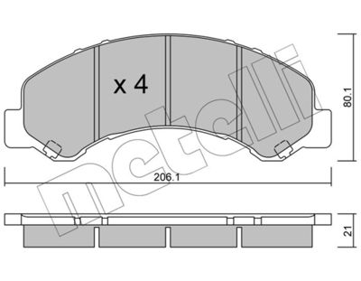 Комплект тормозных колодок, дисковый тормоз METELLI 22-0621-0 для ISUZU ELF