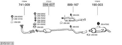 Układ wydechowy BOSAL SYS15113