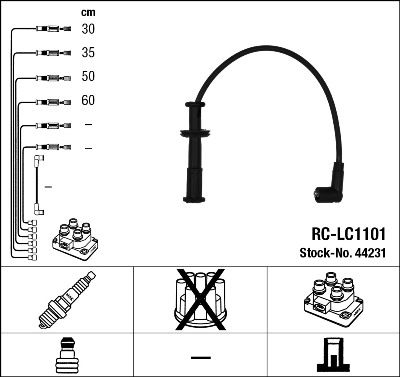 Комплект проводов зажигания NGK 44231 для LANCIA THEMA