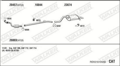 SISTEM DE ESAPAMENT WALKER REK016104AB