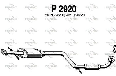 Средний глушитель выхлопных газов FENNO P2920 для HYUNDAI LANTRA