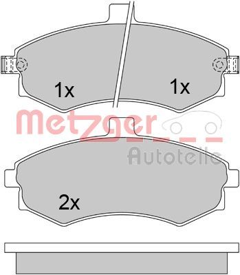 Комплект тормозных колодок, дисковый тормоз METZGER 1170506 для HYUNDAI MATRIX