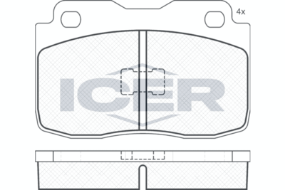 Комплект тормозных колодок, дисковый тормоз ICER 180473 для FIAT 147