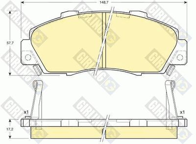 Комплект тормозных колодок, дисковый тормоз GIRLING 6131889 для ACURA NSX