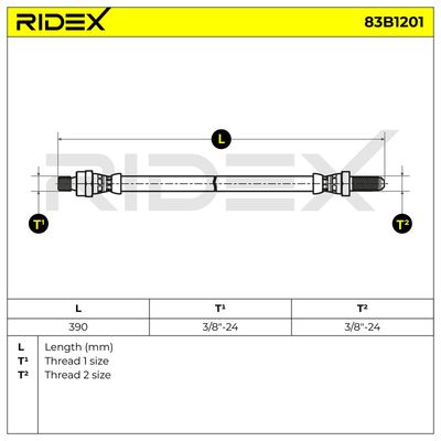 спирачен маркуч RIDEX 83B1201