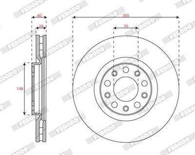 BREMSSCHEIBE FERODO DDF2882C 1