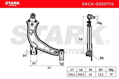 носач, окачване на колелата STARK SKCA-0050714