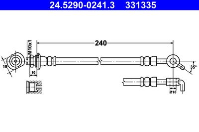 Тормозной шланг ATE 24.5290-0241.3 для RENAULT KOLEOS