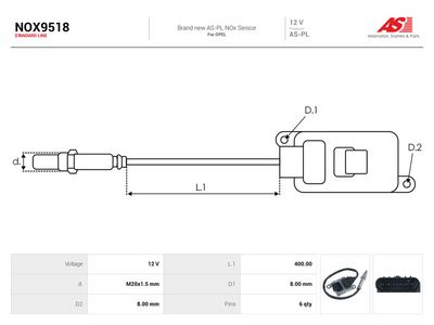 NOx-senzor, vstrekovanie močoviny AS-PL NOX9518
