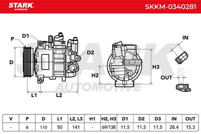 компресор, климатизация STARK SKKM-0340281