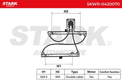 стъклоподемник STARK SKWR-0420070