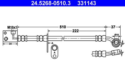 Тормозной шланг ATE 24.5268-0510.3 для HONDA CIVIC