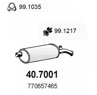 Глушитель выхлопных газов конечный ASSO 40.7001 для RENAULT 4