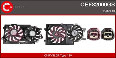 CASCO CEF82000GS Вентилятор системы охлаждения двигателя для CHRYSLER VOYAGER IV (RG, RS) 2.5 CRD CASCO CEF82000GS Вентилятор системы охлаждения двигателя для CHRYSLER VOYAGER IV (RG, RS) 2.5 CRD