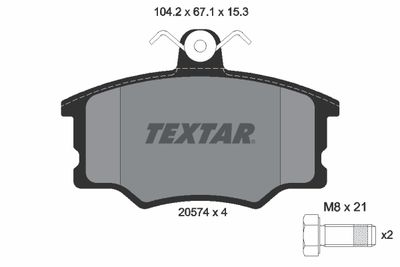 Комплект тормозных колодок, дисковый тормоз TEXTAR 2057401 для AUDI COUPE
