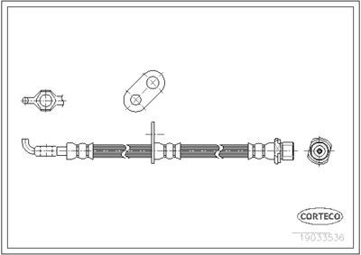 CORTECO 19033536 Тормозной шланг  для LEXUS RX (Лексус Рx)