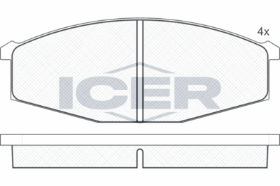140347 ICER Комплект тормозных колодок, дисковый тормоз